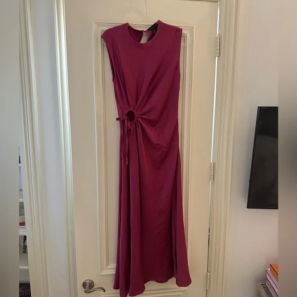 strapless hot pink maxi dress Cyprian Strapless Maxi Dress Hot Pink main image 1